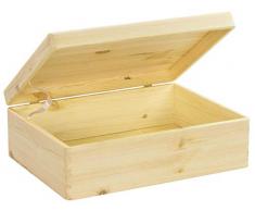 LAUBLUST Große Holzkiste mit Deckel - 40x30x14cm, Natur, FSC® | Allzweck-Kiste aus Holz - Aufbewahrungskiste | Geschenk-Verpackung | Deko-Kasten zum Basteln | Spielzeug-Truhe | Erinnerungsbox