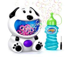 EPCHOO Seifenblasenmaschine für Kinder, Seifenblasen Maschinen Seifenblasen Spielzeug mit Seifenblasenflüssigkeit Süßer Hund Luftblasen Maschine Garten Kinder Spielzeug Outdoor Indoor Geschenk Spiele