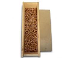 Weinpräsent / Weinkiste (leer) mit Korkgranulat (Geschenkverpackung Wein, Weinflasche, Weingeschenk, Holzkiste, Weinkassette)