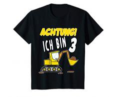 Kinder Ich bin 3 Jahre Geburtstagsshirt Bagger dritten Geburtstag T-Shirt