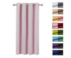 PONY DANCE Vorhänge Kinderzimmer Mädchen - Gardinen Verdunkelung Kinder Vorhang Thermo Vorhang Sonnenschutz Ösenschal, 1 Stück H 158 x B 132 cm, Hellpink