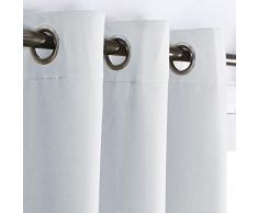 PONY DANCE Kinder Vorhänge Schlafzimmer - Gardinen Kinderzimmer Thermo Vorhang für Sonnenschutz & Sichtschutz Ösenschal, Grau-weiß, 1 Stück H 158 x B 132 cm