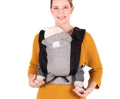 SCHMUSEWOLKE Family FullBuckle Babytrage Natur Neugeborene und Kleinkinder Baumwolle Babysize 0-12 Monate 3-12 kg Bauch-und Rückentrage