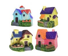 ZJW 4 stücke Miniatur Puppenhaus Ornamente Zubehör Bonsai Handwerk Garten Harz Landschaft DIY Villa Decor, Geburtstagsgeschenk für Kinder