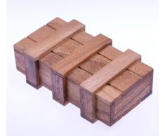 Schatztruhe mit 2 Geheimfächern - Schatzkiste - Zauberkiste - Trickkiste - Denkspiel - Knobelspiel - Geduldspiel - Logikspiel aus Holz