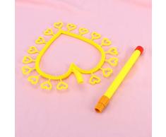 Toyandona Seifenblasenstäbe, Herzform, für Partys, Geburtstagsgeschenk für Kinder (gelb)