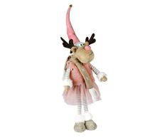 N / A Elchfigur Mädchen Stoff 40 cm Elch Figur Elchmädchen Stoffelch Dekofigur Weihnachtsdeko Winterdeko