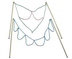 2 Paar Stäbe Riesenseifenblasen + Pulver für 5L: Loop / Multi-Loop groß, Holz (90cm lang) Seifenblasen Set Kidzmedia