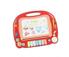 YUMEIGE Zaubertafeln Große Magic Malmatte 15,7 x 12,9 Zoll, Zauber Doodle Matte Musikinstrumente spielend, Wasser Doodle Matte pädagogisches Lernspielzeug blau, rot (Color : Red)