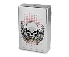 Zigarettenbox mit Namen Kuschelmaus - Personalisierte Hülle mit Design Totenkopf - Zigarettenetui, Zigarettenschachtel, Kunststoffbox
