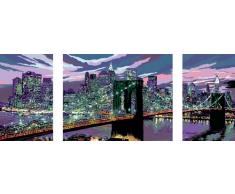 Ravensburger 28951 Skyline von New York Malen nach Zahlen Premium Triptychon, 100 x 40 cm