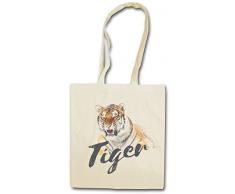 TIGER Shopper Reusable Hipster Shopping Cotton Bag Einkauftasche Einkaufstasche Tasche Stoff Stofftasche Jutebeutel Beutel ? Fell TigersTattoo Asia White Animal Wildlife Africa Welfare Cat Raubkatze