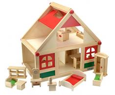 Beluga Spielwaren 70131 - Villa Bambini Puppenhaus mit Möbeln und Puppen