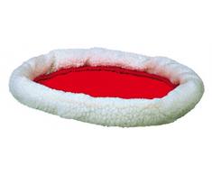 Trixie 28631 Kuschelbett, 47 × 38 cm, wollweiß/rot