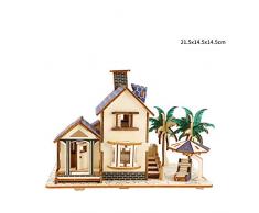 Whc0815Diy Puppenhaus Miniatur Cottage Modell Puzzle Kinder Entwickeln Brain-Villa Mit Meerblick