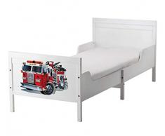 Set Möbelaufkleber für Ikea SUNDVIK Bett Schlafzimmer Kinderzimmer Feuerwehr Feuerwehrauto Kat2 Boy SU2 Aufkleber Möbelfolie sticker (Ohne Möbel) Folie 25U2763