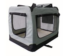 Sam´s Pet Faltbare Hundetransportbox Lassie Größe L | grau | Stoff | Transportbox mittelgroße Hunde & Katzen | Hundebox Autobox Reisebox Auto Kofferraum