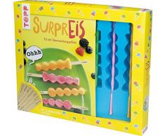 Kreativ-Set SurprEIS: Buch mit Eisrezepten, Eisform und 3 Plastikstiele für Stieleis und 20 bedruckte Holzeisstiele mit 5 Überraschungsbotschaften (Buch plus Material)