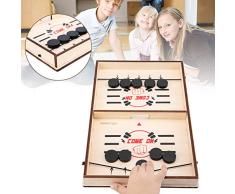 hehsd0 Slingshot Tischhockey-Party-Spiel,Bouncing Chess Hockey-Spiel Tisch Desktop Battle 2 In 1 Eishockey-Spiel
