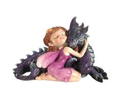Nemesis Now Companion Kuschelfee und lila Drache umarmend, Polyresin, Einheitsgröße