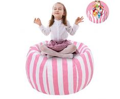 UMYMAYDO1 38 Stofftier Kuscheltiere Aufbewahrung Aufbewahrungstasche Sitzsack Kinder Soft Pouch Stoff Stuhl (Pink)