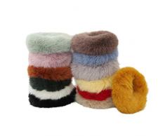 Baslinze Weihnachten Geschenk Puppenhaus Puppen Holz 13 StüCk Samt Elastische HaarbäNder Haargummi Kompatibel mit Frauen Oder MäDchen Haarschmuck