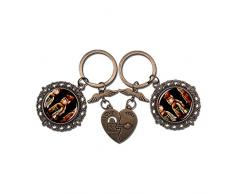 Hqiyaols Keychain Vietnam Thang langes Wasser-Marionetten-Theater Hanoi Paar Schlüsselbund Valentinstag Geschenk Schlüsselanhänger Souvenir Kristall Metall 2 teile/satz