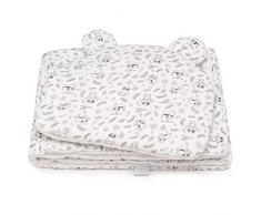 EliMeli Babydecke und Babykissen Set - aus 100% Musselin Baumwolle - Kinder Baby Decke mit Kopfkissen für Mädchen und Junge - Kuscheldecke mit Kinderkissen für Kinderwagen oder Bett - Weiß