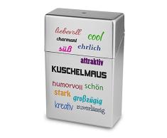 Zigarettenbox mit Namen Kuschelmaus - Personalisierte Hülle mit Design Positive Eigenschaften - Zigarettenetui, Zigarettenschachtel, Kunststoffbox