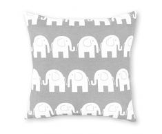 Dekokissen Kissenbezug Kissen 40cm x 40cm Elefant Grau