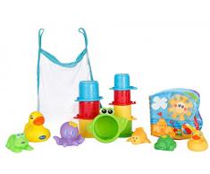 Playgro Badespielzeug-Set, 16-teilig, Ab 6 Monaten, BPA-frei, Badespielzeug Geschenkset, 40115