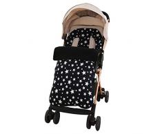 SONARIN Universal Premium Fußsack für Kinderwagen,weicher Deluxe-Thermo-Fleece,Cosy Toes,für Jogger, Buggy(Schwarz)