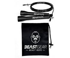Springseil von Beast Gear – Speed Rope Für Fitness, Ausdauer & Abnehmen. Ideal für Boxen, MMA, Crossfit, HIIT, Intervalltraining & Double Unders
