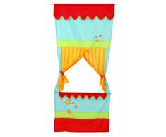 roba Tür Kasperletheater, platzsparendes Kinder Puppentheater, Kaspertheater zum Aufhängen mit Stoffbespannung