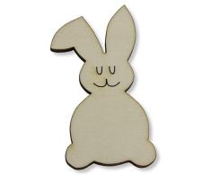 Kreativknoten Holzfigur/Ausmalbild aus Holz zum Basteln und Dekorieren - Motiv Osterhase