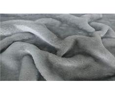 FABRICS-CITY GRAU KUNSTPELZ KANINCHEN FELL STOFF PLÜSCH STRETCH STOFFE, 3951