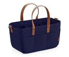 GAGAKU Baby Windel Caddy Organizer Tragbar Windeln Korb Kinderwagen Organizer Filztasche für Auto Reise - Blau