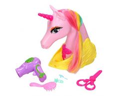 Koopman Einhorn Frisierkopf Rainbow Style (Rosa mit Haartrockner)