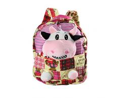 Kinder Rucksack Tasche Kindergarten Vorschule Reise Plüsch Kuschel Tier Teddy (Kuh)