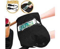 Homclo Kinderwagen Hand Muff Baby Kinderwagen Hand Handschuhe Kinderwagen Handwärmer Verdickung Flusen Wasserdicht Winddicht Frostschutz Kinderwagenhandschuhe mit Zwei großen Buggy-Haken