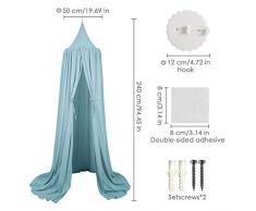 runnerequipment Princess Mosquito Net Bettvorhang Weiche runde Kuppel Baldachin mit Haken Baumwolle für Kinder Mädchen Bett