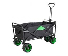 Umi. Essentials Bollerwagen Offroad Transportwagen Handwagen faltbar Gartenwagen die Reifen mit Lager für Alle Gelände Geeignet (Schwarz/Grün)