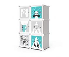 Vicco Kleiderschrank Andy Kinder Regal DIY modular 6 Fächer Kleiderstange Steckregal (Grau)