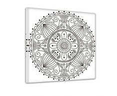 Einführungsangebot: SENSATIONSPREIS Bilderdepot24 - Mandala I - Ausmalbild auf Leinwand, aufgespannt auf Rahmen - Quadrat-Format - 30x30 cm - fertig gerahmt, direkt vom Hersteller