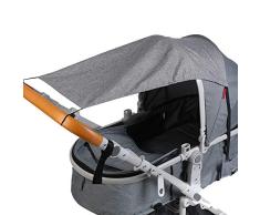 Universal Sonnensegel für Kinderwagen/Babywanne Wasserdicht UV Schutz Beschichtung 50+ Sonnenschutz für Babys Sonnensegel mit Tasche schnellere Lieferung (Dunkelgrau)