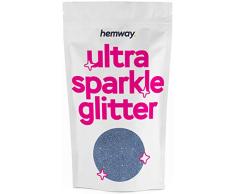 Hemway - Premium-Glitzerstaub/-pulver - vielfältig einsetzbar - zum Basteln, Malen & Verschönern von Geschenken & Blumen/Tisch-Deko bei Hochzeiten - Kosmetik für Haut, Haare & Nägel - Azurblau - 100 g