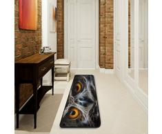 MNSRUU Halloween-Teppich mit Eulen-Motiv, abstrakte Kollektion, für Wohnzimmer, Schlafzimmer, Küche, 61 cm x 182,88 cm