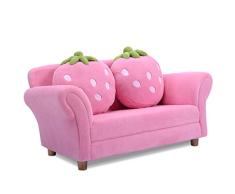 GOPLUS Kindersessel Kindersofa Kindercouch Sofa Doppelsofa Minisofa Kindermöbel zum Sitzen und Spielen, Farbwahl 90 x 54,8 x 48 cm (rosa)