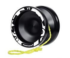MAGICYOYO Responsives Yoyo V3, Professionelles Metal Yoyo für Anfänger legierte Yoyo mit 5 Saiten & Taschen & Konkave Lager & Entferner von Lager, Metall (schwarz)