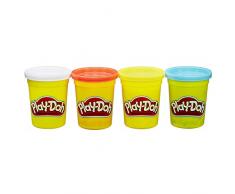 Hasbro Play-Doh B6508EL2 - 4er Pack Grundfarben Knete, für fantasievolles und kreatives Spielen, blau, gelb, rot, weiß